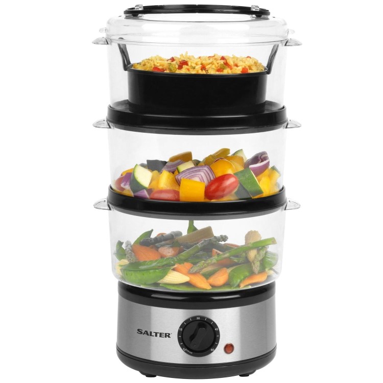 Salter EK2726Z 3 Tier Steamer - Stainless Steel