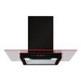 CDA 70cm Flat Glass Chimney Hood with LED Edge Lighting - Black