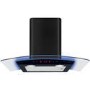 CDA 70cm Curved Glass Chimney Hood with LED Edge Lighting - Black