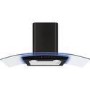 CDA 90cm Curved Glass Chimney Hood with LED Edge Lighting - Black