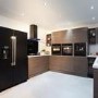 CDA 90cm Curved Glass Chimney Hood with LED Edge Lighting - Black