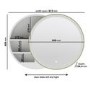 GRADE A1 - Brass Sliding Mirrored Bathroom Cabinet with Lights 600 x 600mm - Elara
