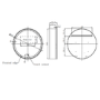 Brass Sliding Round Mirrored Bathroom Cabinet with Lights 600 x 600mm - Elara