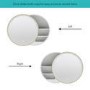 Brass Sliding Round Mirrored Bathroom Cabinet with Lights 600 x 600mm - Elara