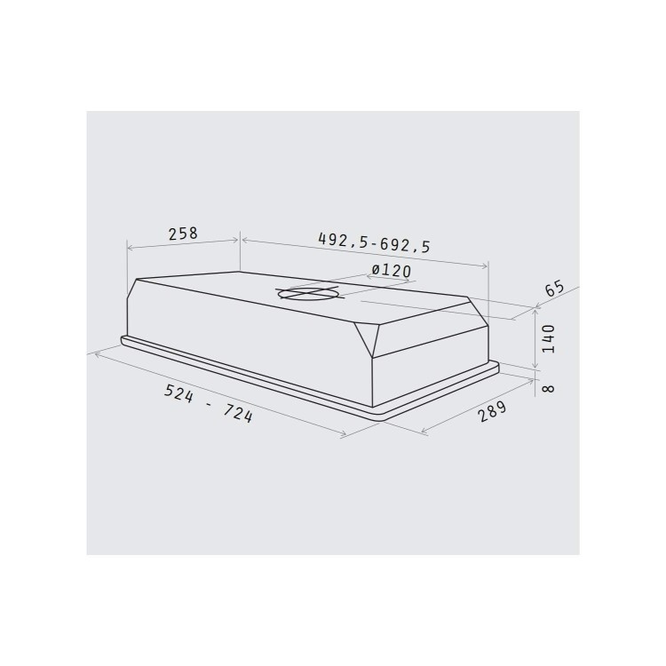 Elica ELB-60-2M Elibloc 9 60 2M Grey High Power 52.4cm Canopy Cooker Hood
