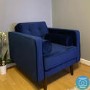 Navy Blue Velvet Armchair - Elba