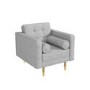 Light Grey Fabric Armchair with Bolster Cushions - Elba