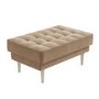 Grey Velvet Buttoned Footstool - Elba