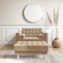 Grey Velvet Buttoned Footstool - Elba