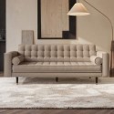 A1/ELB012 ONLY OPENED - Beige Vegan Leather 3-Seater Sofa - Elba