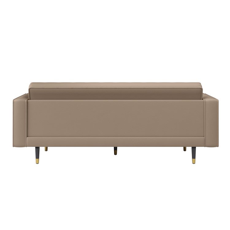 Beige Vegan Leather 3-Seater Sofa - Elba