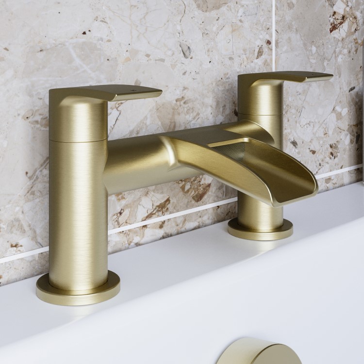 ONLY OPENED - Brushed Brass Bath Mixer Tap - Elina