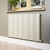 Beige Horizontal Wave Designer Single Panel Radiator 600 x 970 - Elbrus