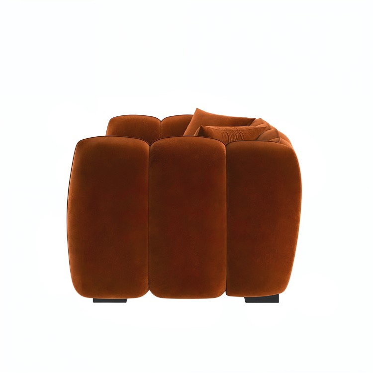 Burnt Orange Velvet Love Seat - Elod