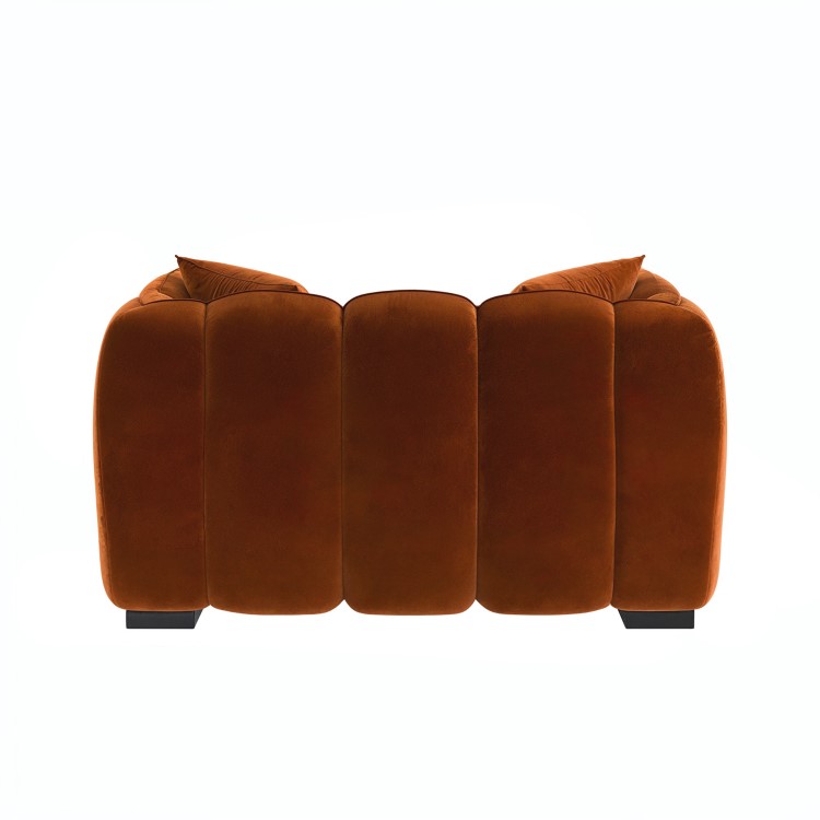 Burnt Orange Velvet Love Seat - Elod