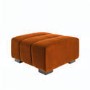 Burnt Orange Velvet Footstool - Elod