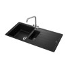 1.5 Bowl Inset Black Granite Kitchen Sink with Reversible Drainer - Rangemaster Elements