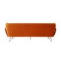 Orange Velvet 3 Seater Retro Sofa - Eli