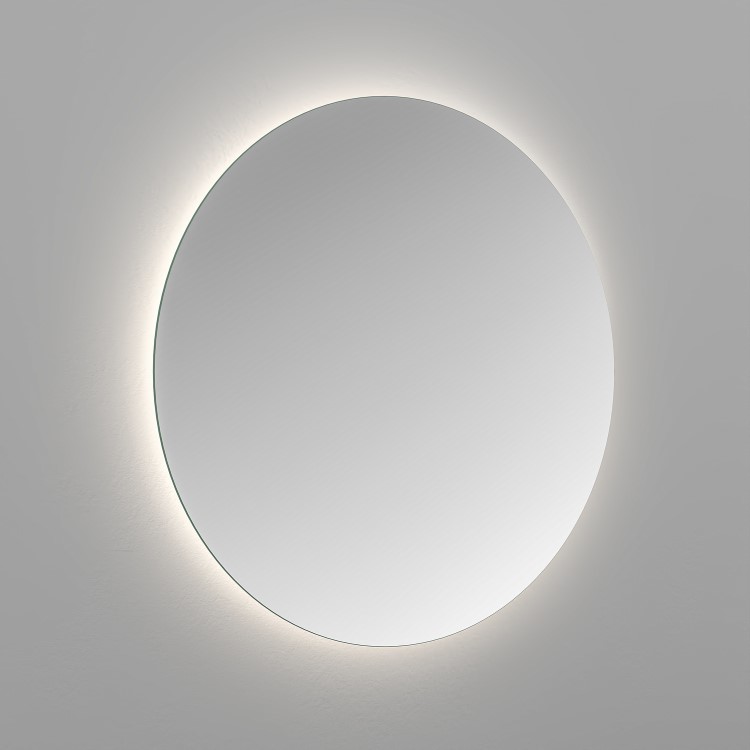 Round Backlit Bathroom Mirror with Battery Operated Lights 600mm - Elio