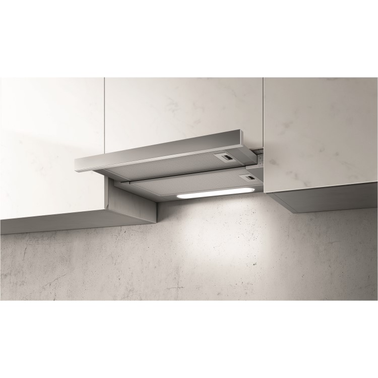 Refurbished Elica Elite ELITE14-LED-60 60cm Telescopic Cooker Hood Stainless Steel