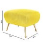 Yellow Velvet Pouffe Stool with Pleated Detail - Elle