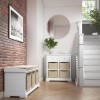 White Hallway Bench with Storage Baskets - Elms