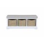 White Hallway Bench with Storage Baskets - Elms