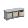 Grey Shoe Storage Bench with Baskets - Elms