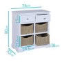 Elms Farmhouse White Storage Sideboard with Wicker Baskets