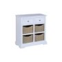 Elms Farmhouse White Storage Sideboard with Wicker Baskets