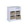 Elms Farmhouse White Storage Sideboard with Wicker Baskets