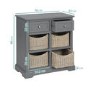 Elms Farmhouse Grey Shoe Cabinet Sideboard with Wicker Baskets