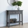 Narrow Grey Console Table with Drawers - Elms