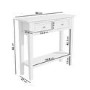 Small Narrow White Wood Console Table with Drawers - Elms