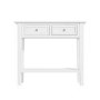 Small Narrow White Wood Console Table with Drawers - Elms