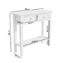 Narrow Console Table with Drawers in White - Elms