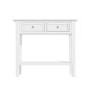 Small Narrow White Wood Console Table with Drawers - Elms