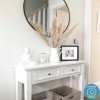 Narrow Console Table with Drawers in White - Elms