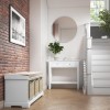 Narrow Console Table with Drawers in White - Elms