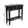 Small Narrow Black Wood Console Table with Drawers - Elms