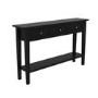 Large Narrow Black Wood Console Table with Drawers - Elms