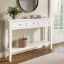 Large Narrow White Wood Console Table with Drawers - Elms