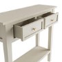 Small Narrow Beige Wood Console Table with Drawers - Elms