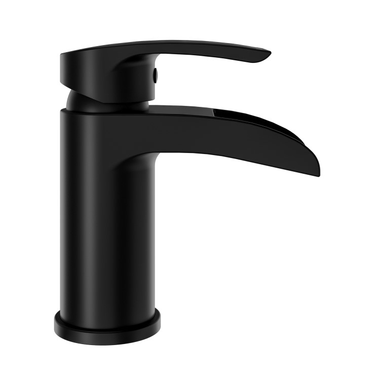 Black Waterfall Basin Mixer Tap & Freestanding Tap Pack - Elina