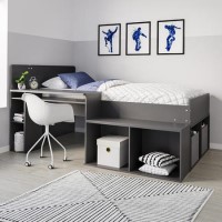 Grey Cabin Bed with Desk and Storage - Ellison Grey Cabin Bed with Desk and Storage - Ellison