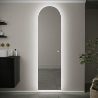 GRADE A1 - Arched Backlit Heated Tall Bathroom Mirror with Lights 500 x 1800mm - Elod