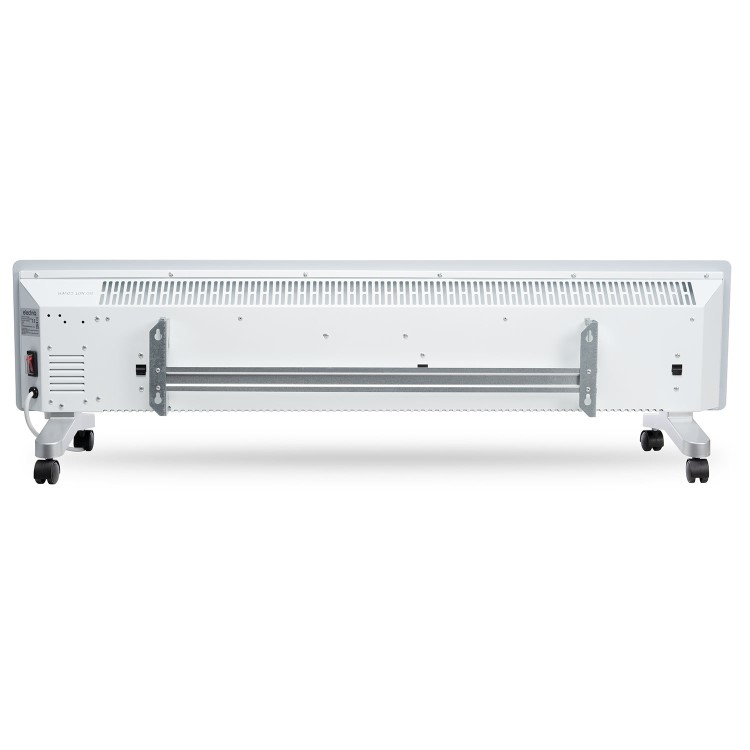 electriQ 750W Smart Slim Gloss White Glass Panel Heater Wall Mounted or Skirting Fitted Bathroom Safe Energy Efficient