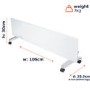 electriQ 750W Smart Slim Gloss White Glass Panel Heater Wall Mounted or Skirting Fitted Bathroom Safe Energy Efficient