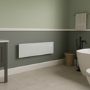 electriQ 750W Smart Slim Gloss White Glass Panel Heater Wall Mounted or Skirting Fitted Bathroom Safe Energy Efficient