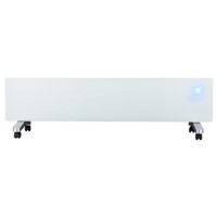 GRADE A1 - electriQ 750W Smart Designer Slim Glass Panel Heater - Wall Mountable & Bathroom Safe - White